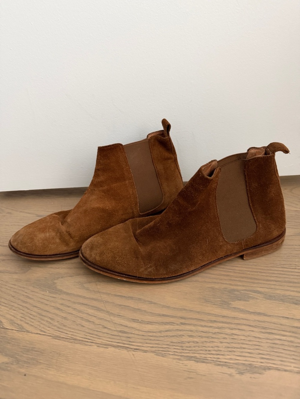 Women's Brown Suede Chelsea Booties - Classic Ankle Boots